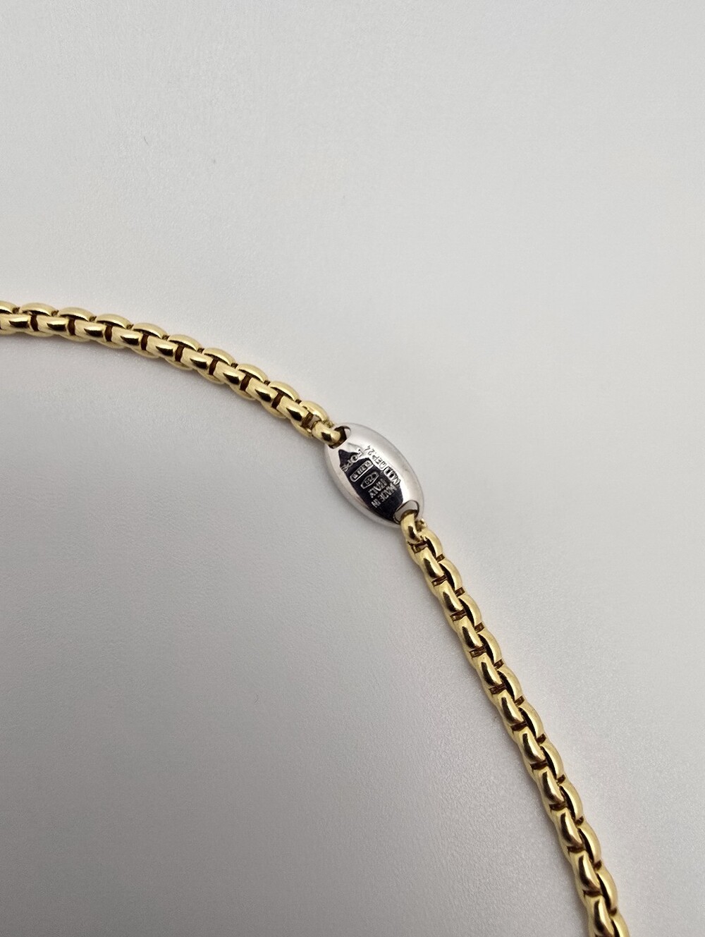 Rare $11999 FOPE Eka Diamond 18k Yellow Gold Small Link Necklace, 17" - Picture 3 of 10